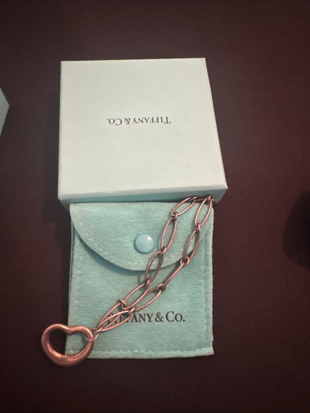 Tiffany&co Sterling Silver Heart Bracelet 
Elsa peretti open heart